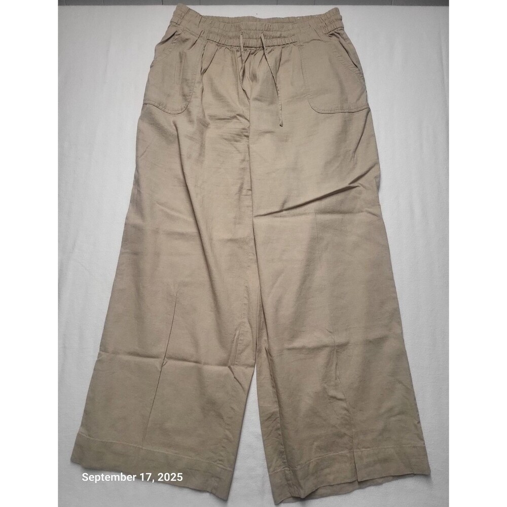 Lane Bryant Wide Leg Plus Size 55% Linen Womens Pants 16 EUC